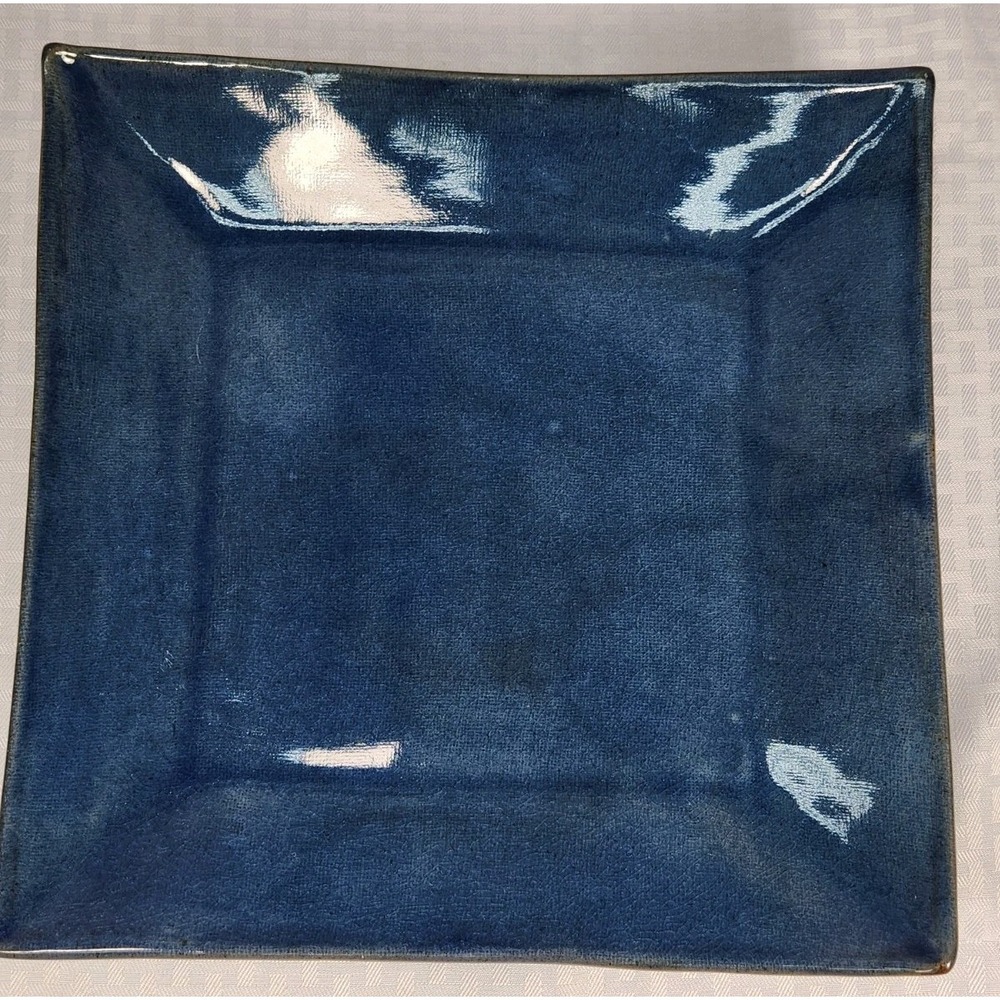 WILLIAMS - SONOMA DEEP Blue ASIAN Inspired Platter Tray Heavy 12.5" Square